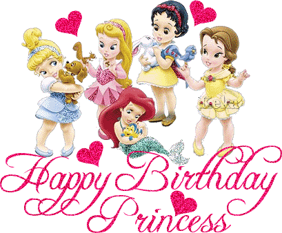 Animated Happy Birthday Princess Greeting Cards For Girls